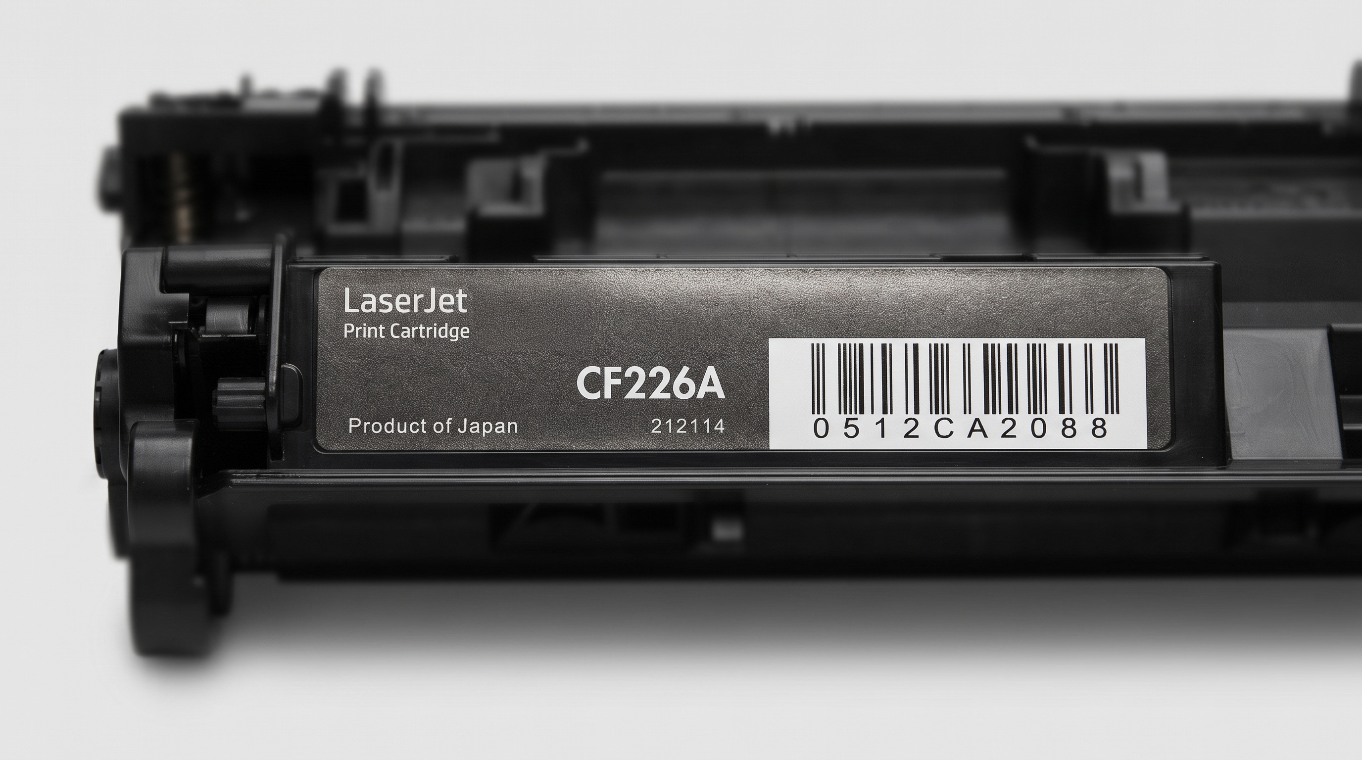 Check the toner cartridge number Toner cartridge label showing the cartridge reference number