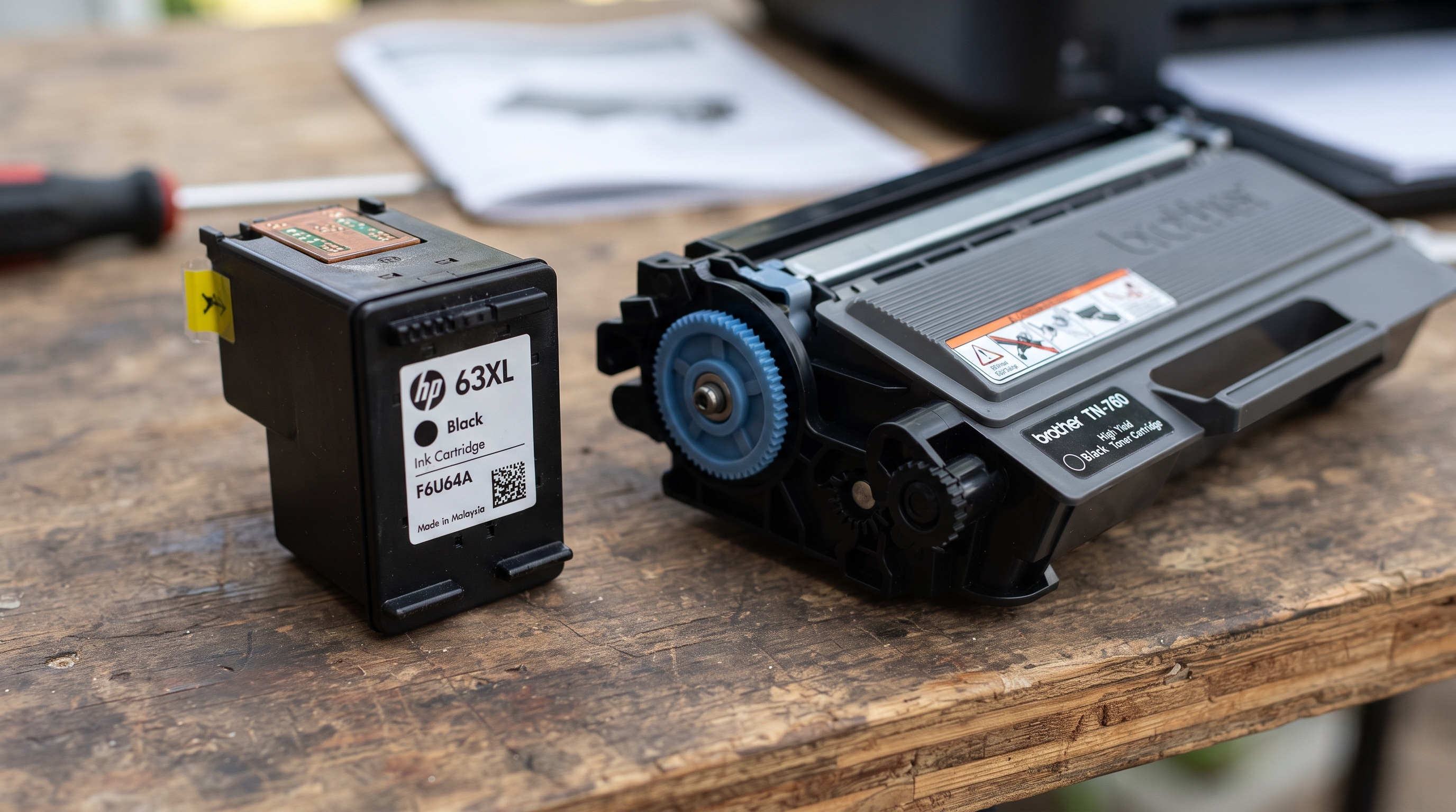 Difference between ink and toner cartridges